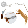 2018 mejores fuentes del gato Bell Interactive Cat Toy Nature Felt Feather Teaser